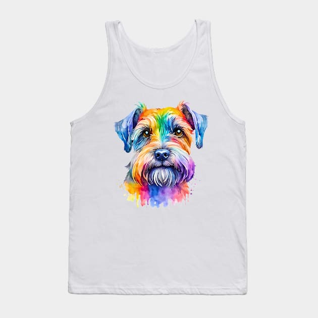 Cesky Terrier Watercolor Portrait Tank Top by Doodle and Things